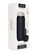 Svakom Sam Neo 2 Pro Silicone App Control Rechargeable Heating Masturbator - Navy Blue